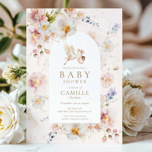 Wildflower Baby in Bloom Girl Baby Shower Invitation