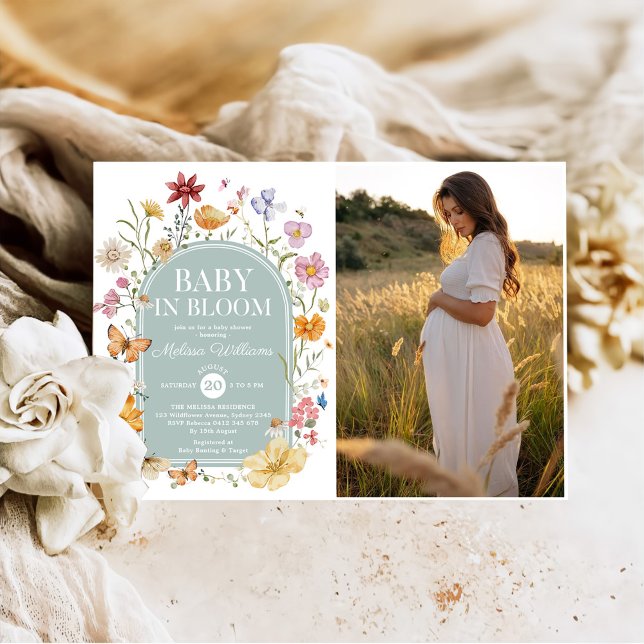 Wildflower Baby In Bloom Girl Shower Invitation (Creator Uploaded)