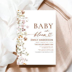 Wildflower Baby in Bloom Terracotta Baby Shower Invitation