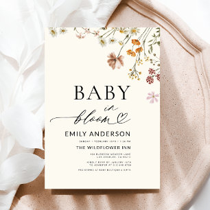 Wildflower Baby in Bloom Terracotta Baby Shower Invitation