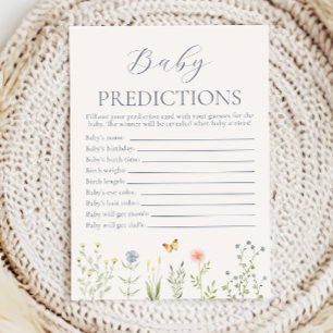 Wildflower Baby Predictions Baby Shower Game Advice Card