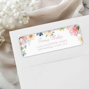 Wildflower Baby Shower Address Return Address Label