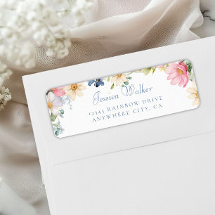 Wildflower Baby Shower Address Return Address Label