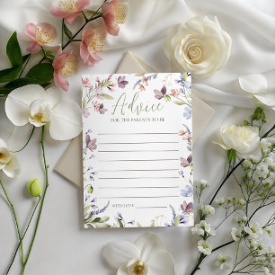 Wildflower Baby Shower Advice Card