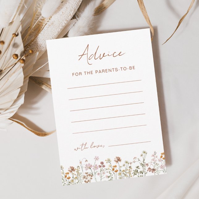 Wildflower Baby Shower Advice Parents to Be Card (Creator Uploaded)