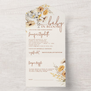 Wildflower Baby Shower  All In One Invitation