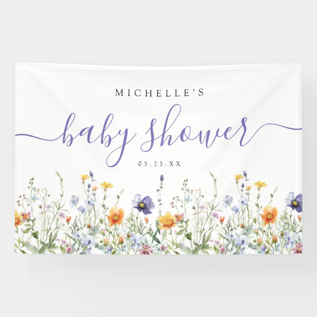 Wildflower Baby Shower Banner (Horizontal)
