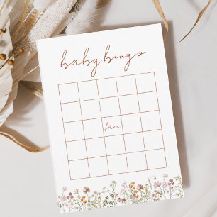 Wildflower Baby Shower Bingo Boho Garden Game Invitation