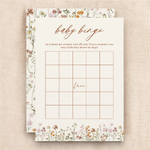 Wildflower Baby Shower Bingo Boho Garden Game Invitation