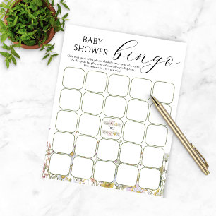 Wildflower Baby Shower Bingo Game  Flyer