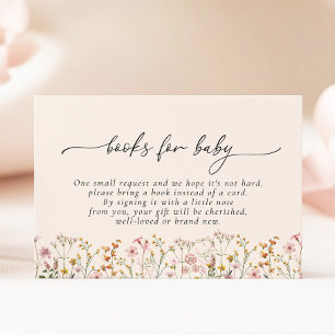 Wildflower Baby Shower Books for Baby Card