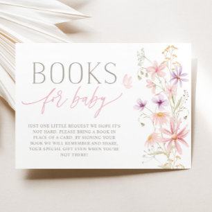 Wildflower Baby Shower Books for baby card 