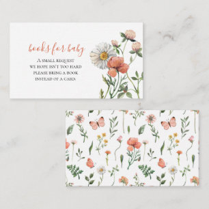 Wildflower Baby Shower books for baby Enclosure Ca Card