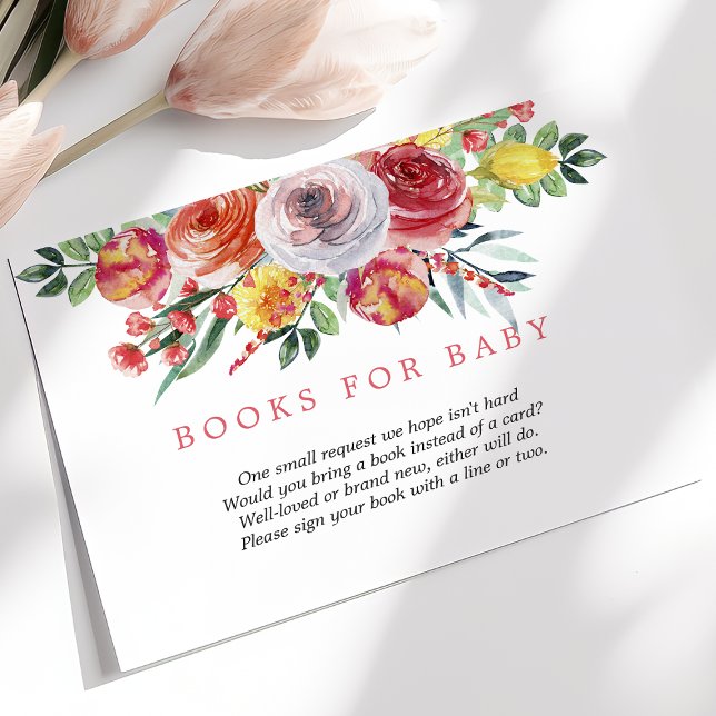 Wildflower Baby Shower Books For Baby Enclosure Card (Creator Uploaded)