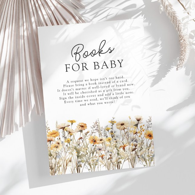 Wildflower Baby Shower Books for Baby Enclosure Card (Creator Uploaded)