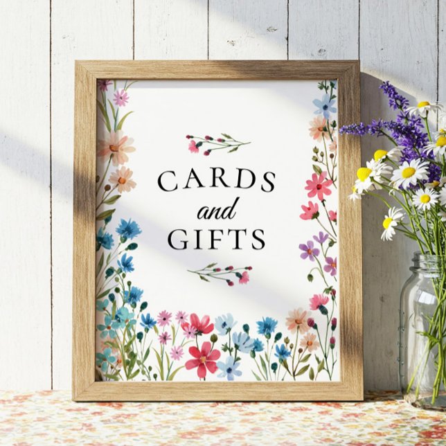 Wildflower Baby Shower Cards and Gifts Sign (Creator Uploaded)