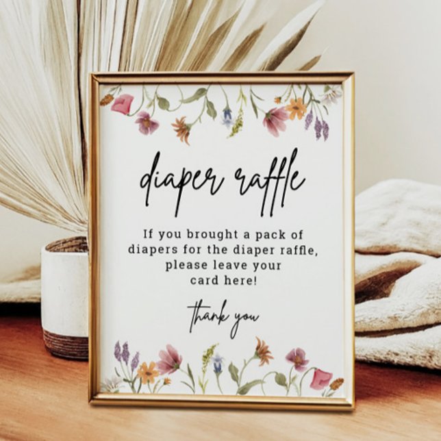 Wildflower Baby Shower Diaper Raffle Digital Poster (Creator Uploaded)