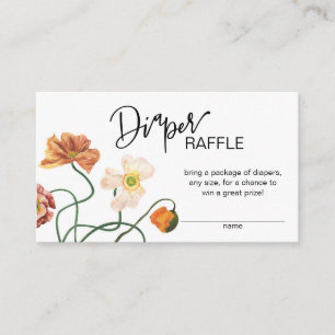 Wildflower Baby Shower Diaper Raffle Enclosure Ca Card