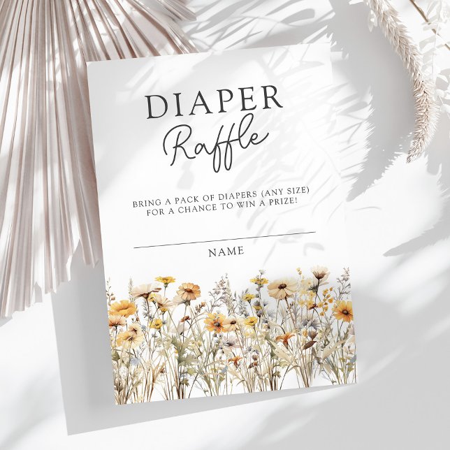Wildflower Baby Shower Diaper Raffle Enclosure Card (Creator Uploaded)