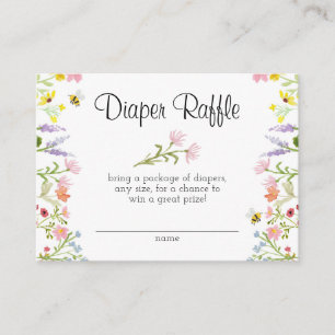 Wildflower Baby Shower Diaper Raffle Enclosure Card