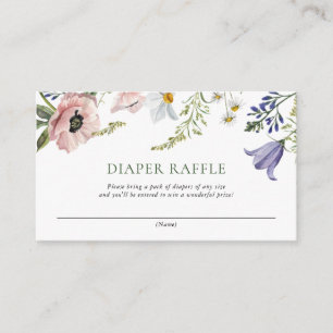 Wildflower Baby Shower Diaper Raffle Enclosure Card