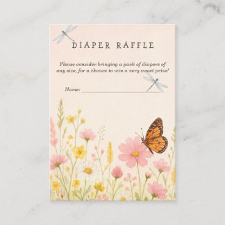 Wildflower Baby Shower Diaper Raffle Enclosure Card