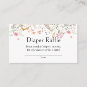 Wildflower Baby Shower Diaper Raffle Insert