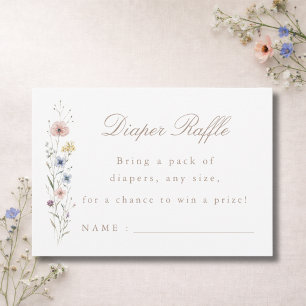 Wildflower Baby Shower Diaper Raffle Ticket Card