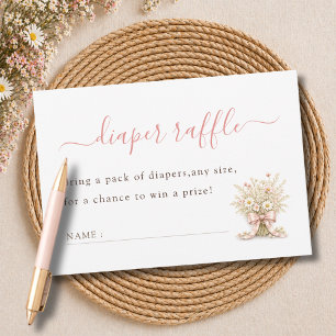 Wildflower Baby Shower Diaper Raffle Ticket Card