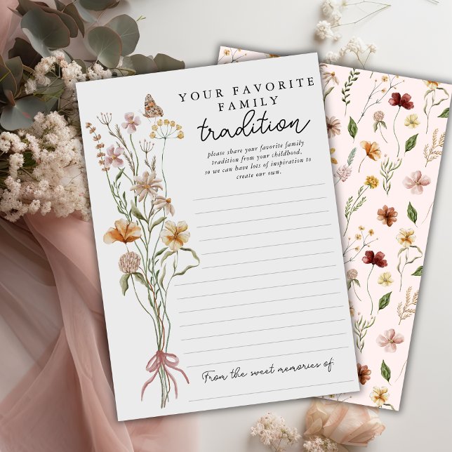 Wildflower Baby Shower Family Traditions Card (Wildflower Family Tradition Baby Shower Keepsake)