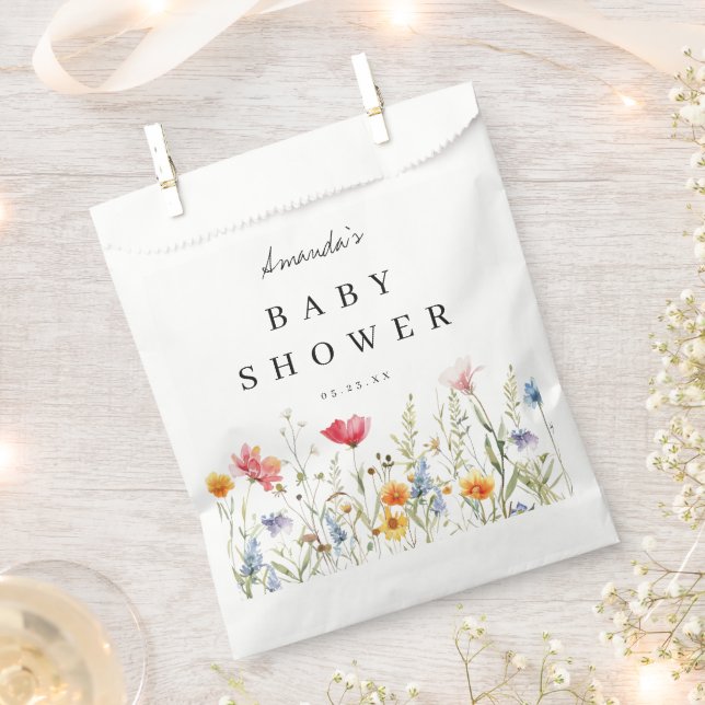 Wildflower Baby Shower Favour Bag (Clipped)