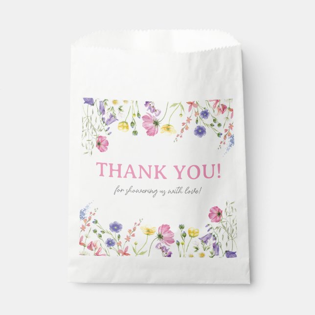 Wildflower Baby Shower Favour Bags (Front)