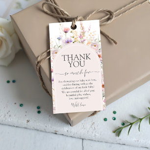Wildflower Baby Shower Favour Tags