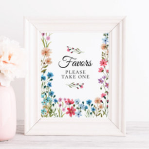 Wildflower Baby Shower Favours Sign