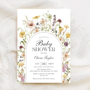Wildflower Baby Shower Floral Arch Invitation