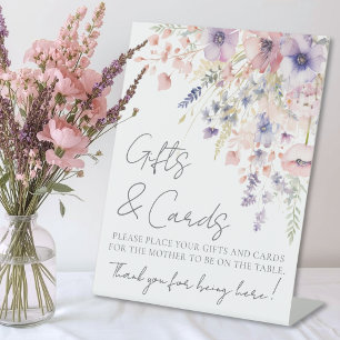 Wildflower Baby Shower Gifts Cards Pedestal Sign