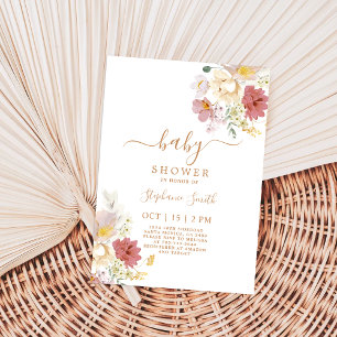 Wildflower Baby Shower Girl Invitation