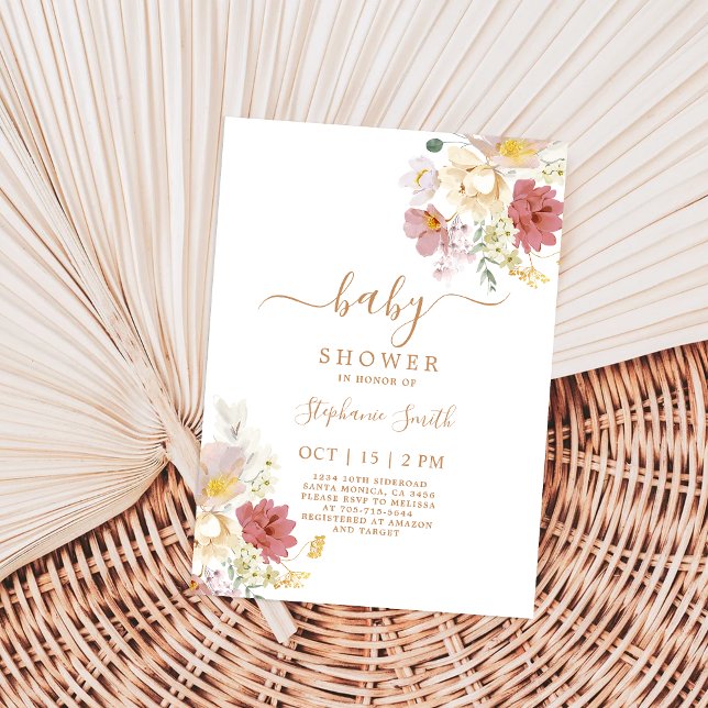 Wildflower Baby Shower Girl Invitation (Creator Uploaded)
