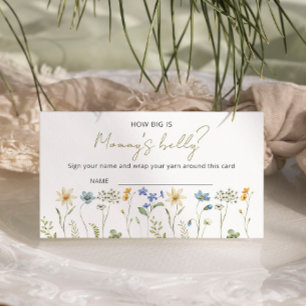 Wildflower Baby Shower How big is Mummy’s belly Enclosure Card