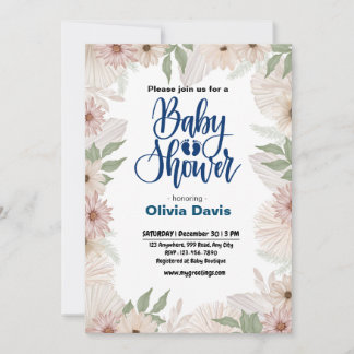Wildflower Baby Shower Invitation
