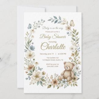 Wildflower Baby Shower Invitation