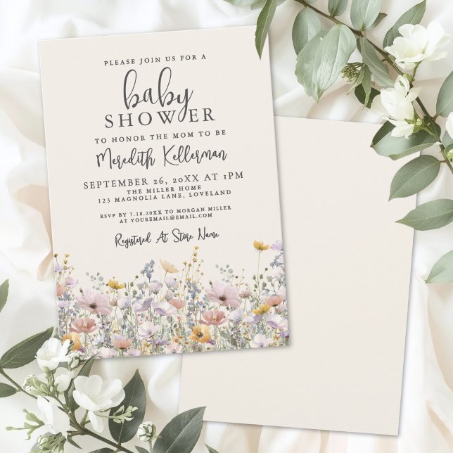 Wildflower Baby Shower Invitation (Wildflower Baby Shower Invitation)