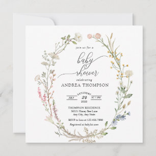 Wildflower Baby Shower Invitation
