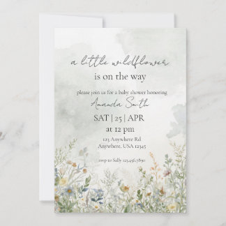 Wildflower baby shower invitation