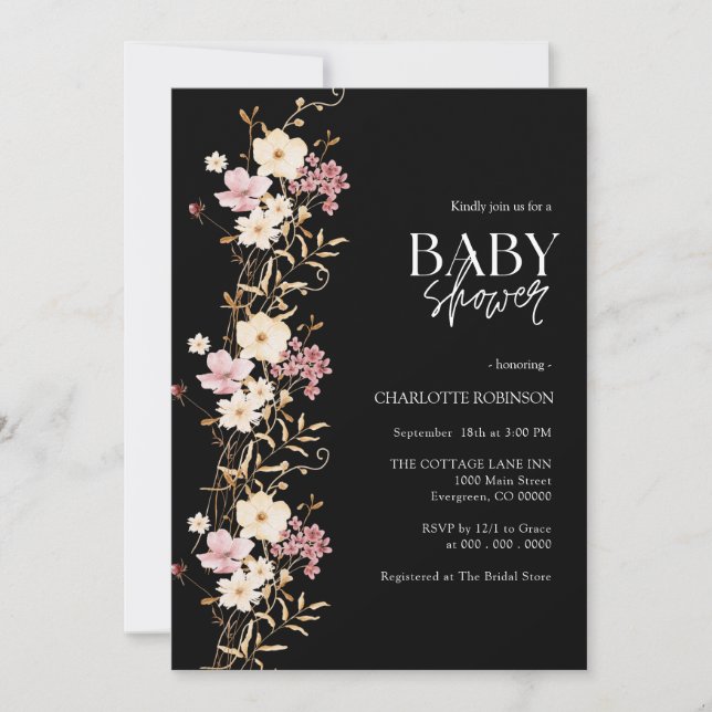 Wildflower Baby Shower  Invitation (Front)