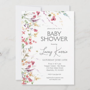 Wildflower Baby Shower invitation, Boho Floral  Invitation