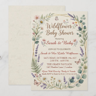 Wildflower Baby Shower Invitation, Floral Botanica Invitation