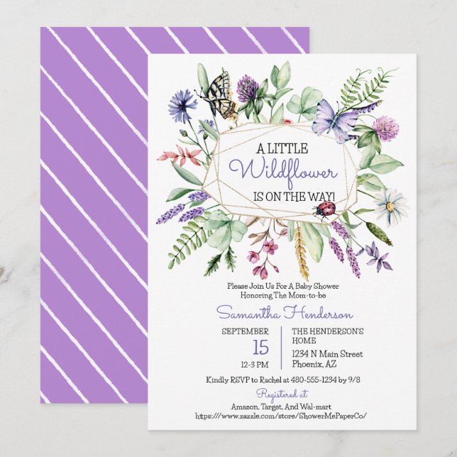Wildflower Baby Shower Invite (Front/Back)