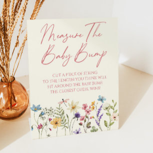 Wildflower Baby Shower Measure The Baby Bump Pedestal Sign