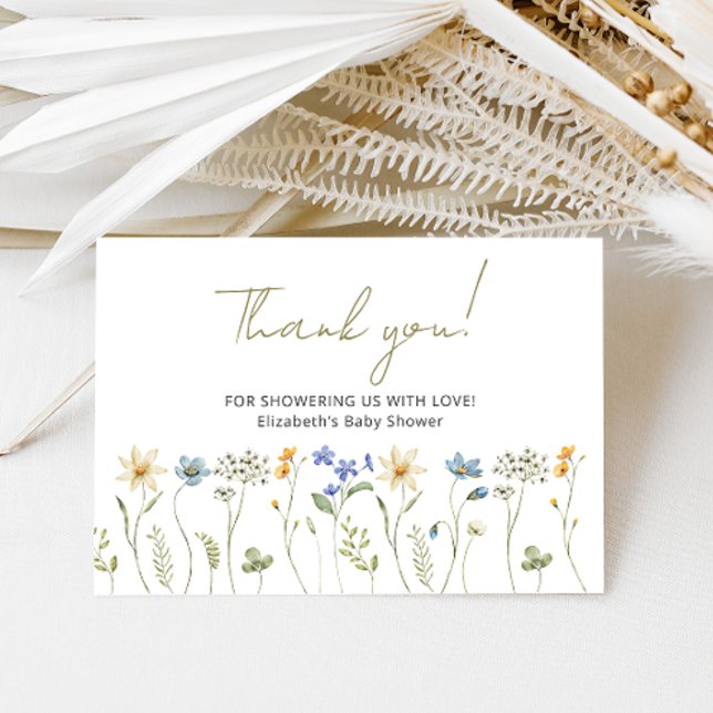 Wildflower Baby Shower Minimalist Thank You Card (Creator Uploaded)